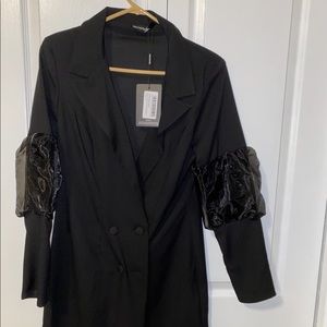 Organza Sleeve Blazer Dress